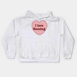 I love gaming heart aesthetic dollette coquette pink red Kids Hoodie